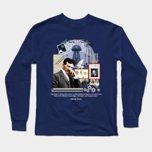 Nikola Tesla Collage Long Sleeve T-Shirt